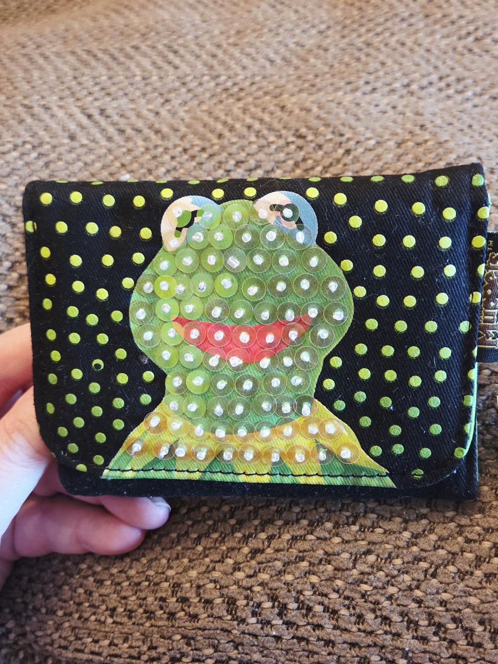 The Muppets Kermit The Frog Beaded Tri-fold Wallet